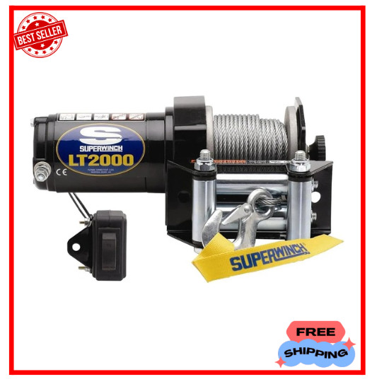 Superwinch LT2000 ATV Winch Wire Rope - Roller Fairlead - 2,000 lbs - FREE SHIP