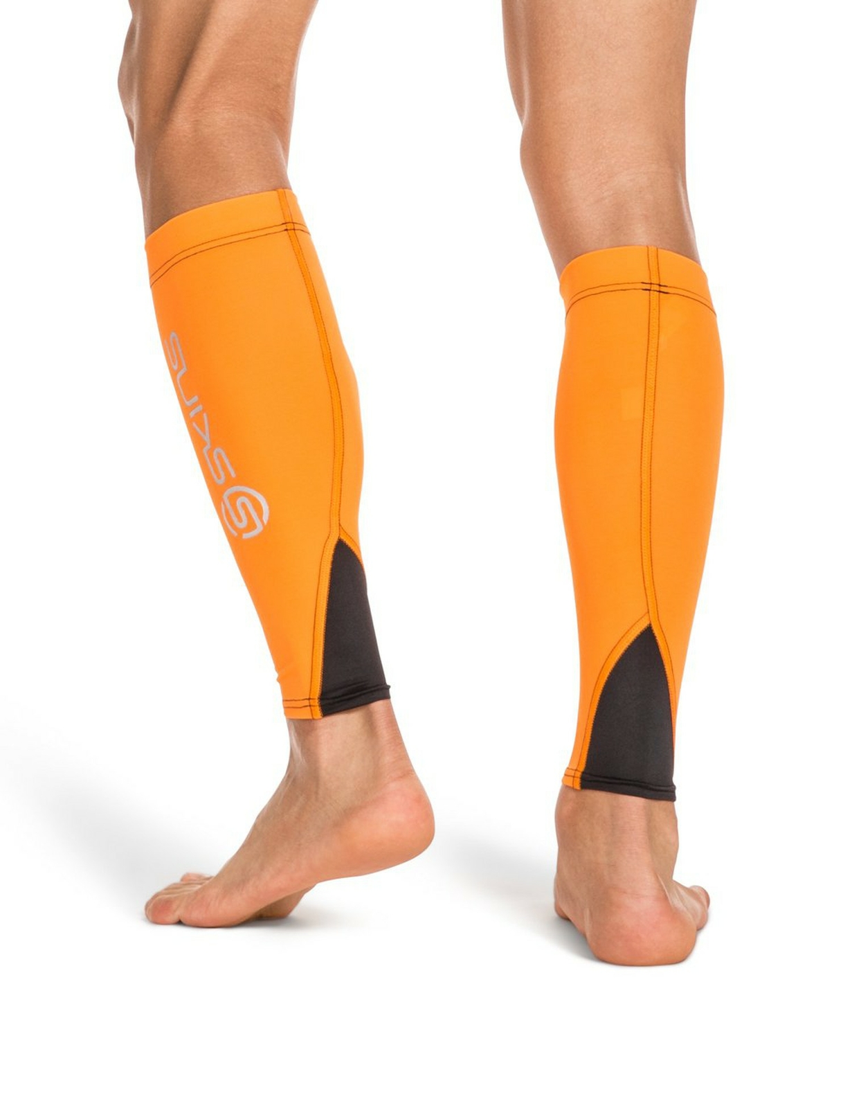 SKINS Unisex Essentials Compression MX Calf Tights, Orange/Black, Medium