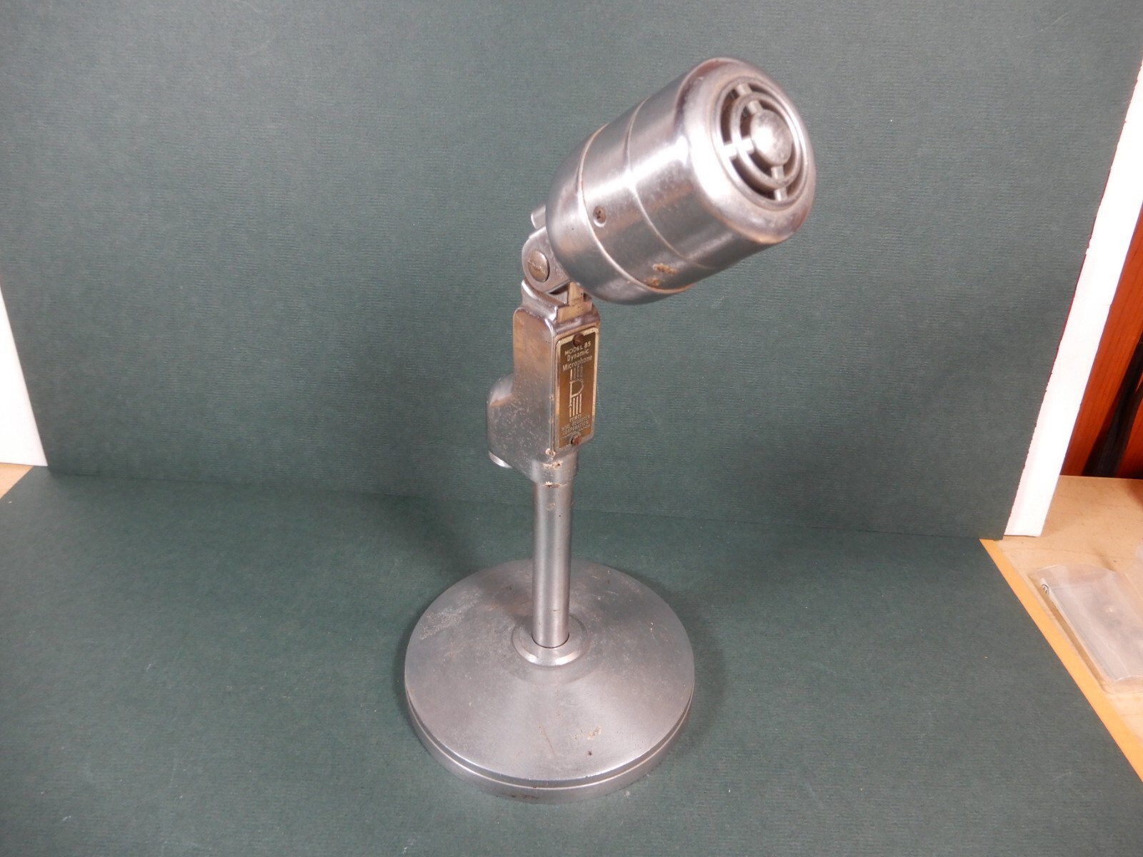 Pierce Model 85 Dynamic Microphone with Stand in Good Working Condition