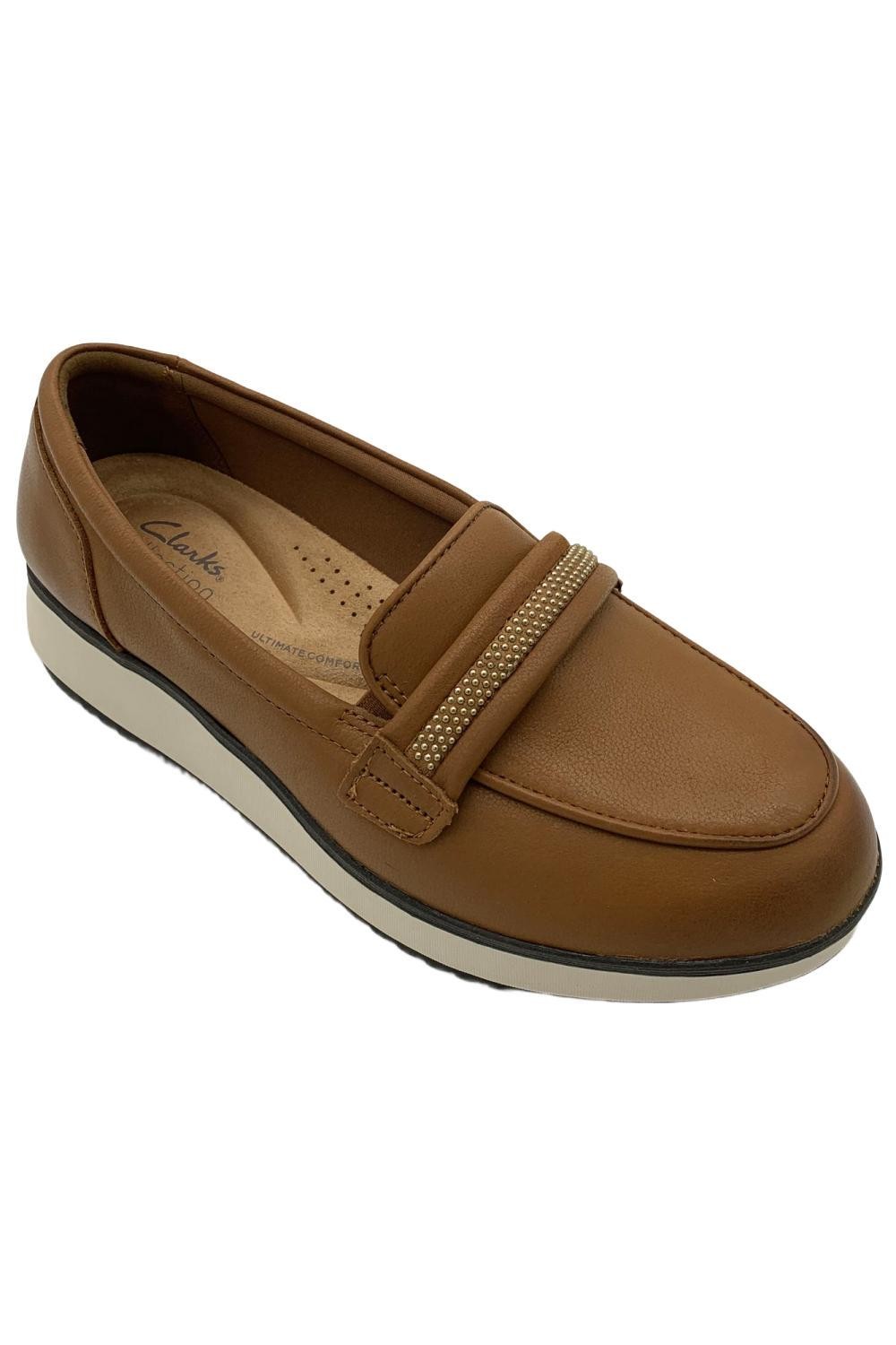 Clarks Collection x Jane & Courtney Leather Loafers Zylah Shine Tan
