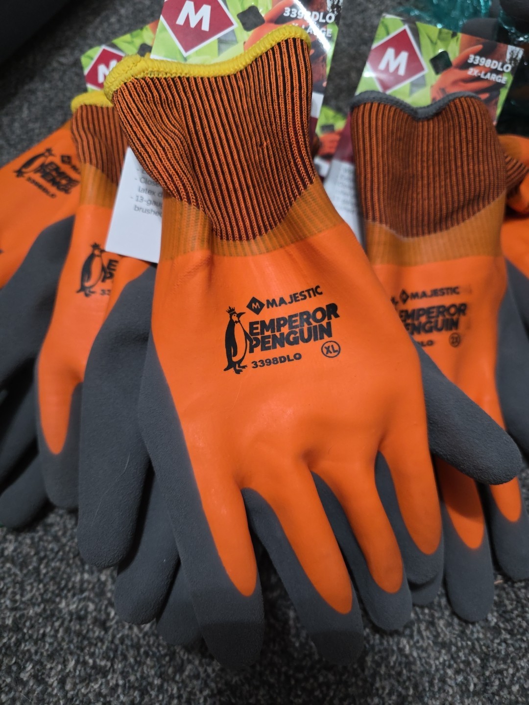 Majestic Emperor Penguin work gloves New 3398 orange XL-XXL 5 PAIRS