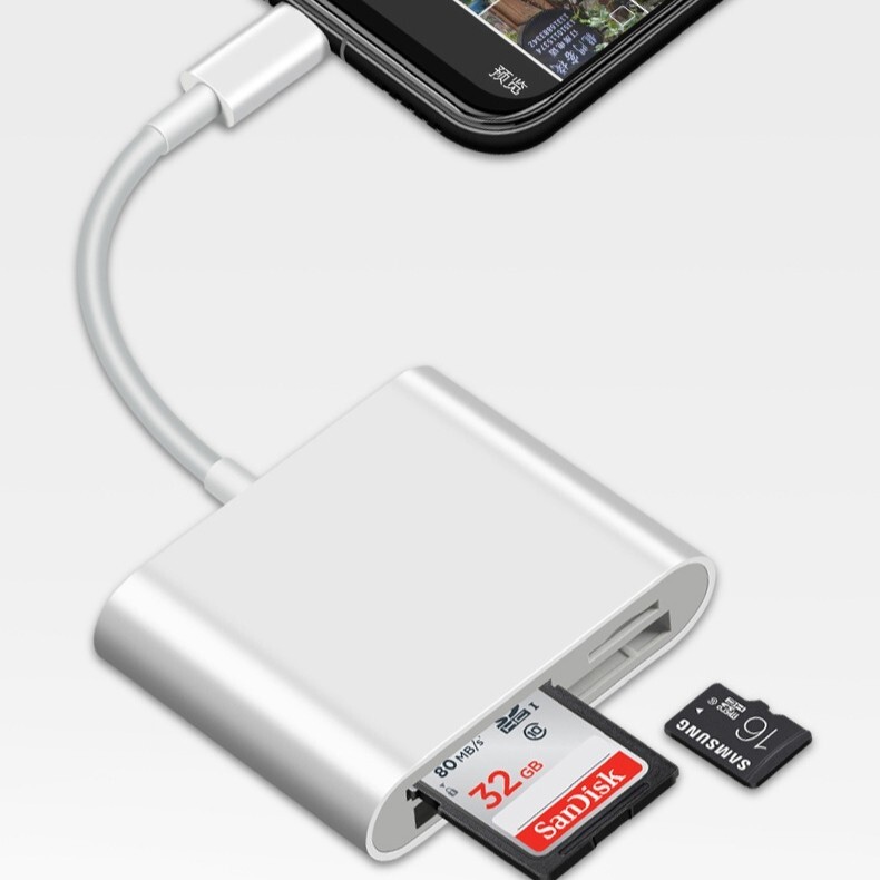 USB C to SD CF Card Reader for iPad Pro/Macbook Supports CompactCF/SD/TF card