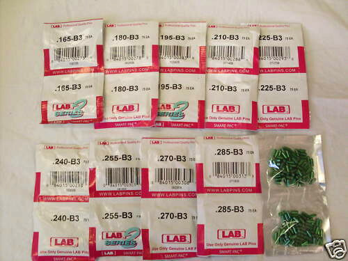 Lab Schlage bottom pin set #0-9 brass keying pins -10 packs of 150 ea