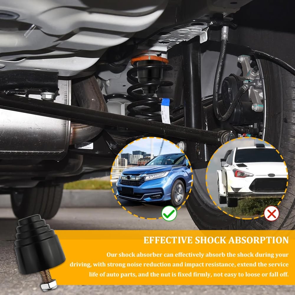 2PCS Suspension Bump Stop, Rear Leaf Spring Bumpers, Bump Stops Kit with Nuts
