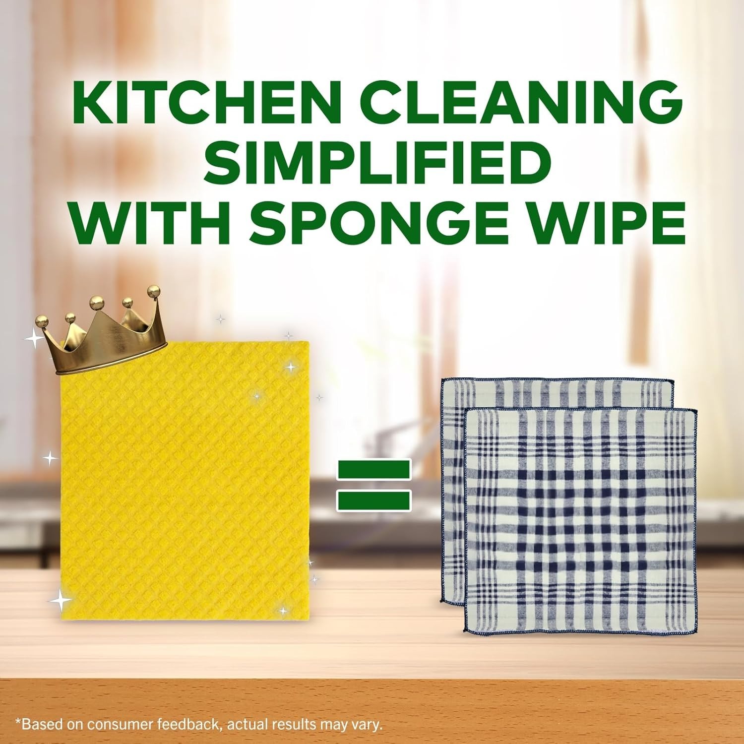 Scotch-Brite Sponge Wipes Pack 5 Reusable Absorbent Biodegradable Cleaning Cloth