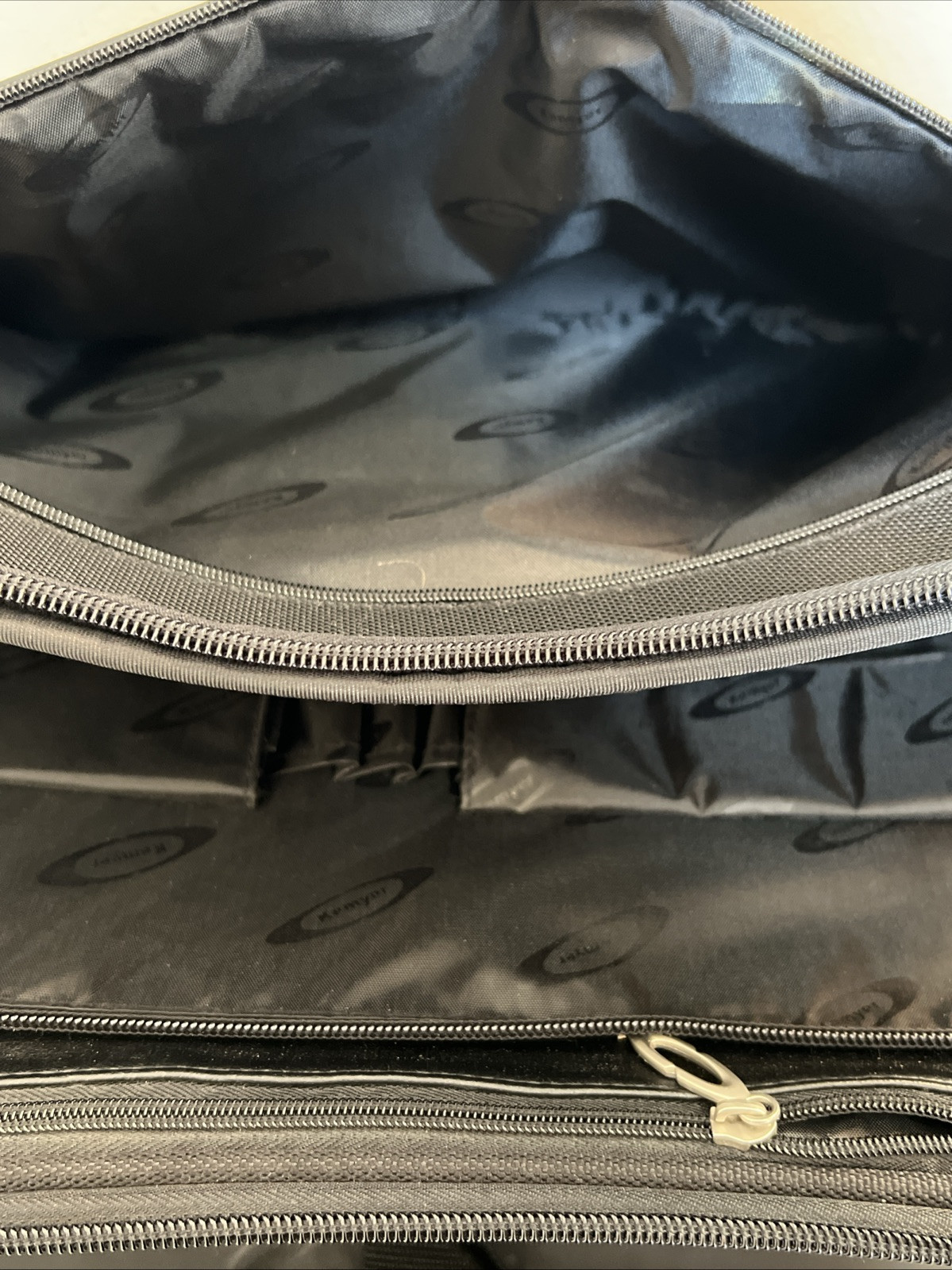 Kemyer Black Briefcase Carry On Handle Padded Strap Compartments Large