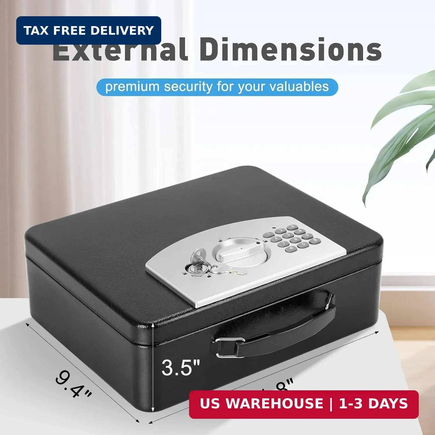 Safe Box with Digital Keypad Lock, Lock Box with Code for Personal Item
