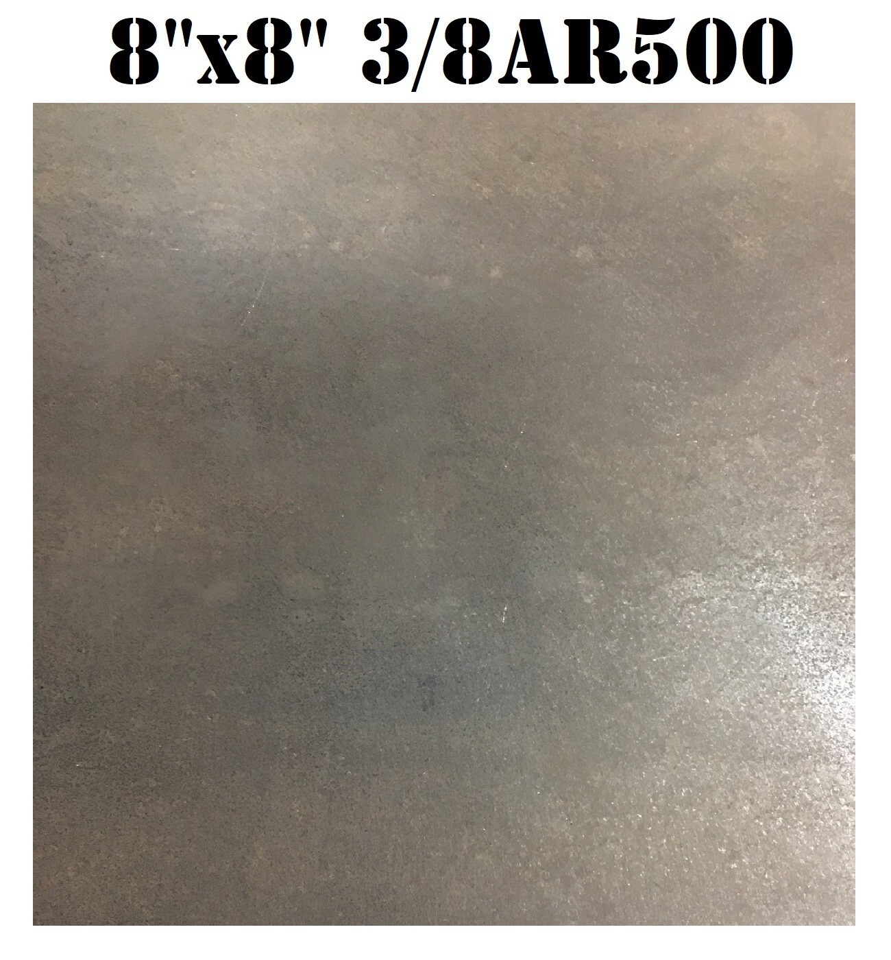 8in x 8in. - 3/8in thk. AR500 Steel Plate Shooting Targets 1 pc. Metal Target