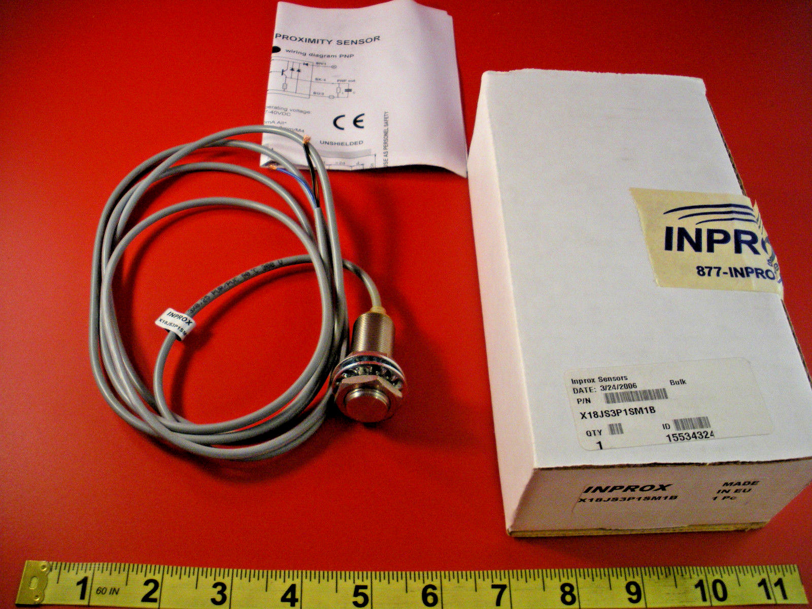 Inprox X18JS3P1SM1B Proximity Sensor Switch Inductive 5-60vdc 3-Wire Nib New