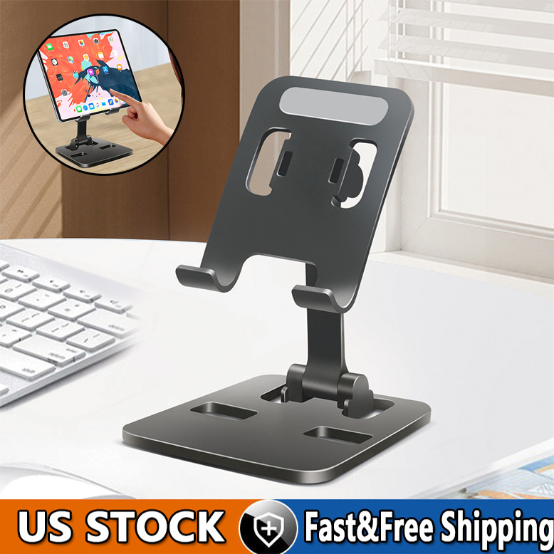 Universal Metal Desk Tabletop Phone iPad Tablet Stand Holder Foldable Adjustable