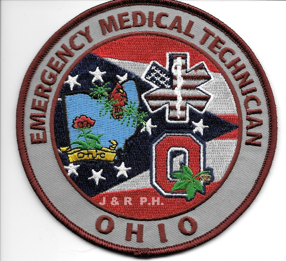 Ohio Emergency Medical Technician (4.5" round size) fire patch