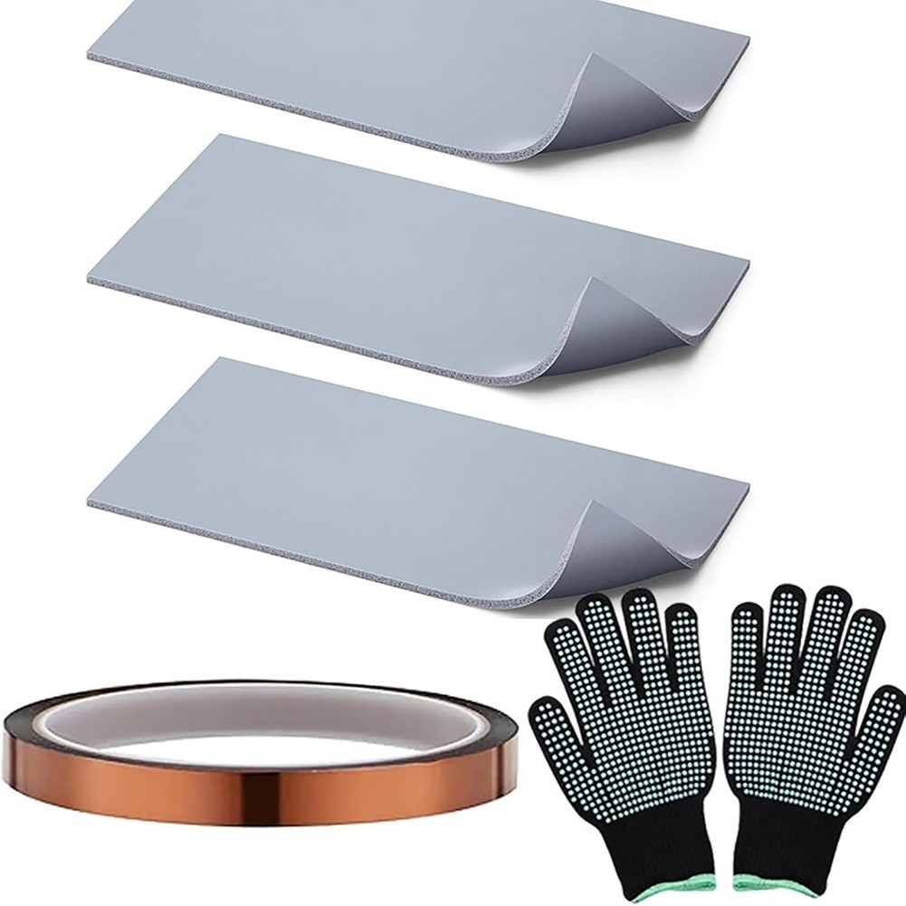 Heat Resistant Silicone Mat Set with Gloves and Tape for High Temperature Press
