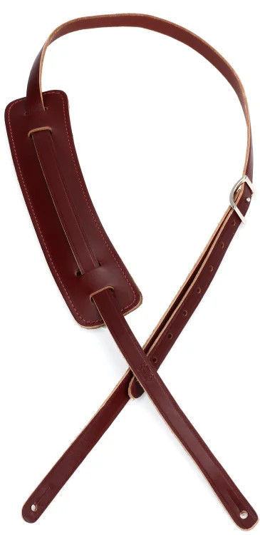 Levy's M25 Veg-Tan Leather Guitar Strap - Burgundy