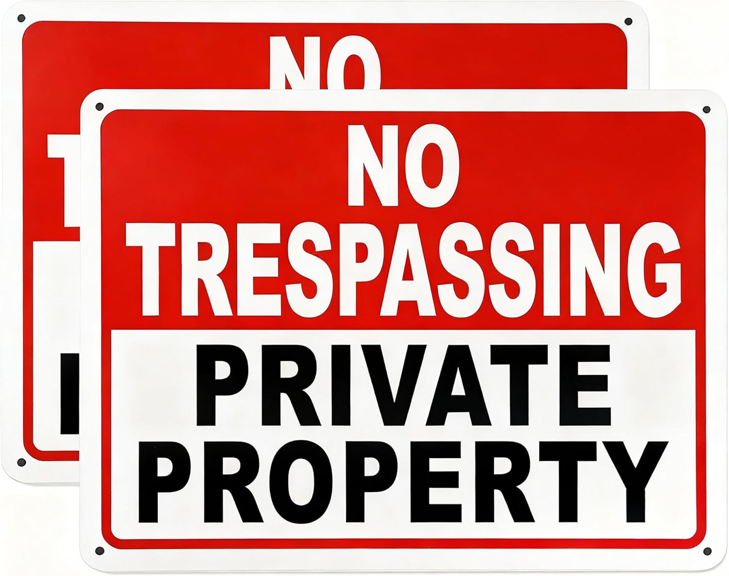 2 Pack No Trespassing Signs Private Property Metal Aluminum Sign Home Security