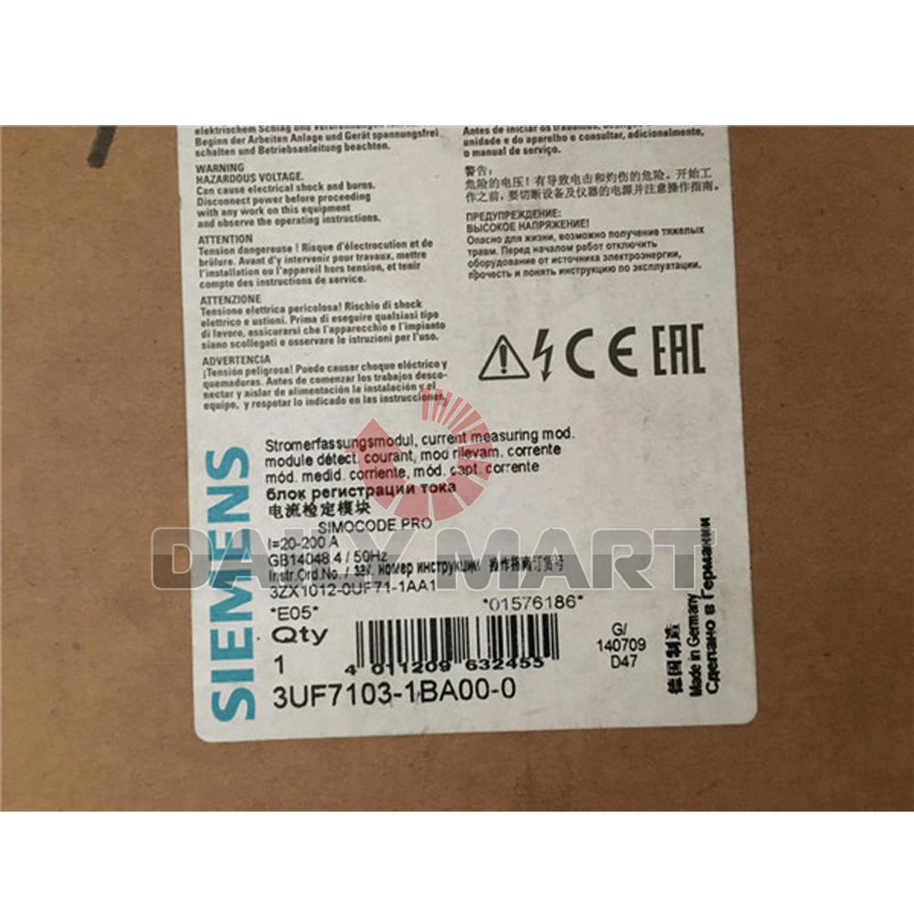 New in Box Siemens 3UF7103-1BA00-0 Current Measuring Module UF71031BA000, NiB