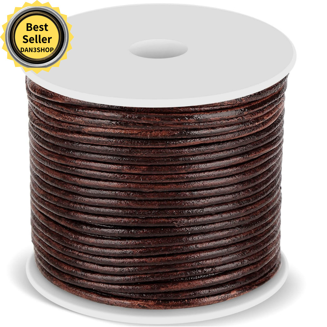 Leather Cord - Round, Brown Leather Lace for Bracelets, Necklaces & Crafts......