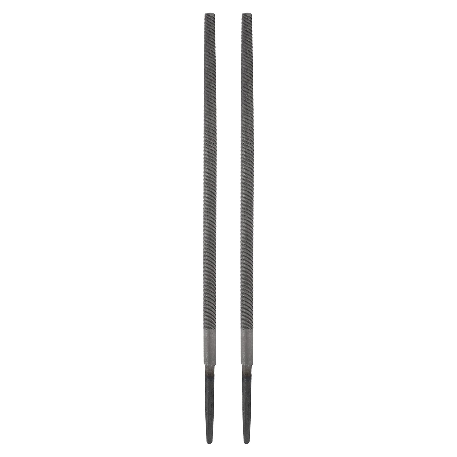 2 Pcs 8" Round Medium Cut File Medium Metal File without Handle, Grey