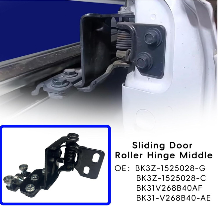 Right Sliding Door Roller Hinge Kit Upper Middle Lower for Ford Transit 15-19