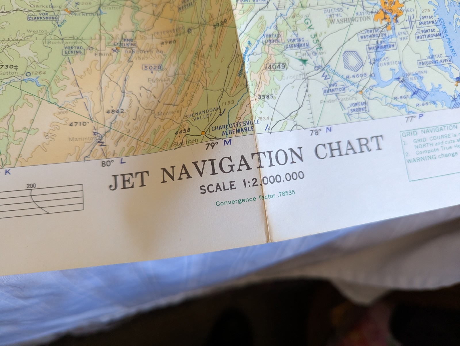 Jet Navigation Chart map US Northeast (JN-30) February, 1966
