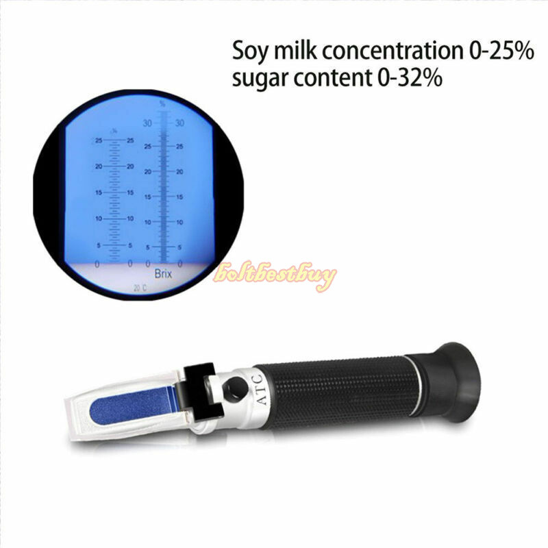 0~32% Wine Brix Specific Refractometer Gravity ATC Sugar Test Kit Tool