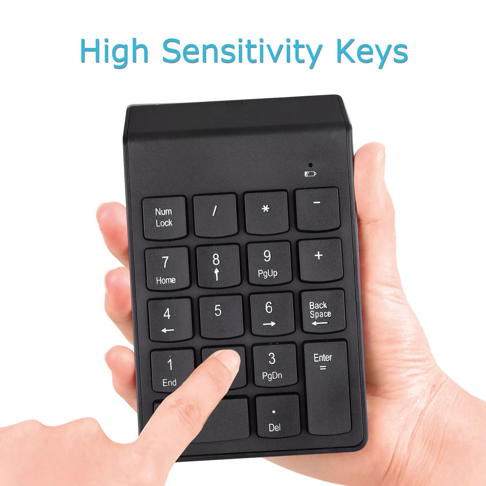 18-Key Wireless Number Keyboard W/2.4G USB Receiver 33ft Range Ergonomic Design