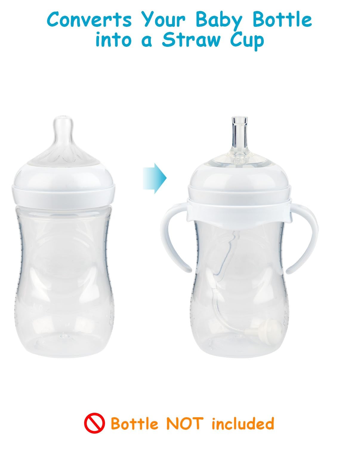 Straw Cup Soft Conversion Kit for 1 Count (Pack of 3), White-Straw Top