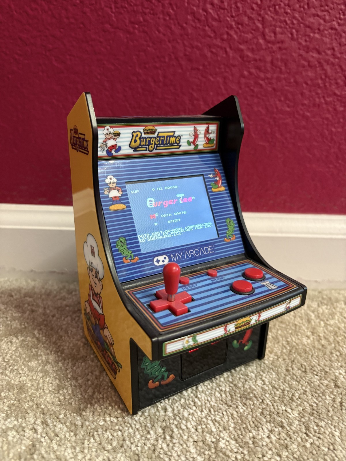 My Arcade BURGER TIME Micro Player Retro Arcade Electronic Game 2017 - (No Box)