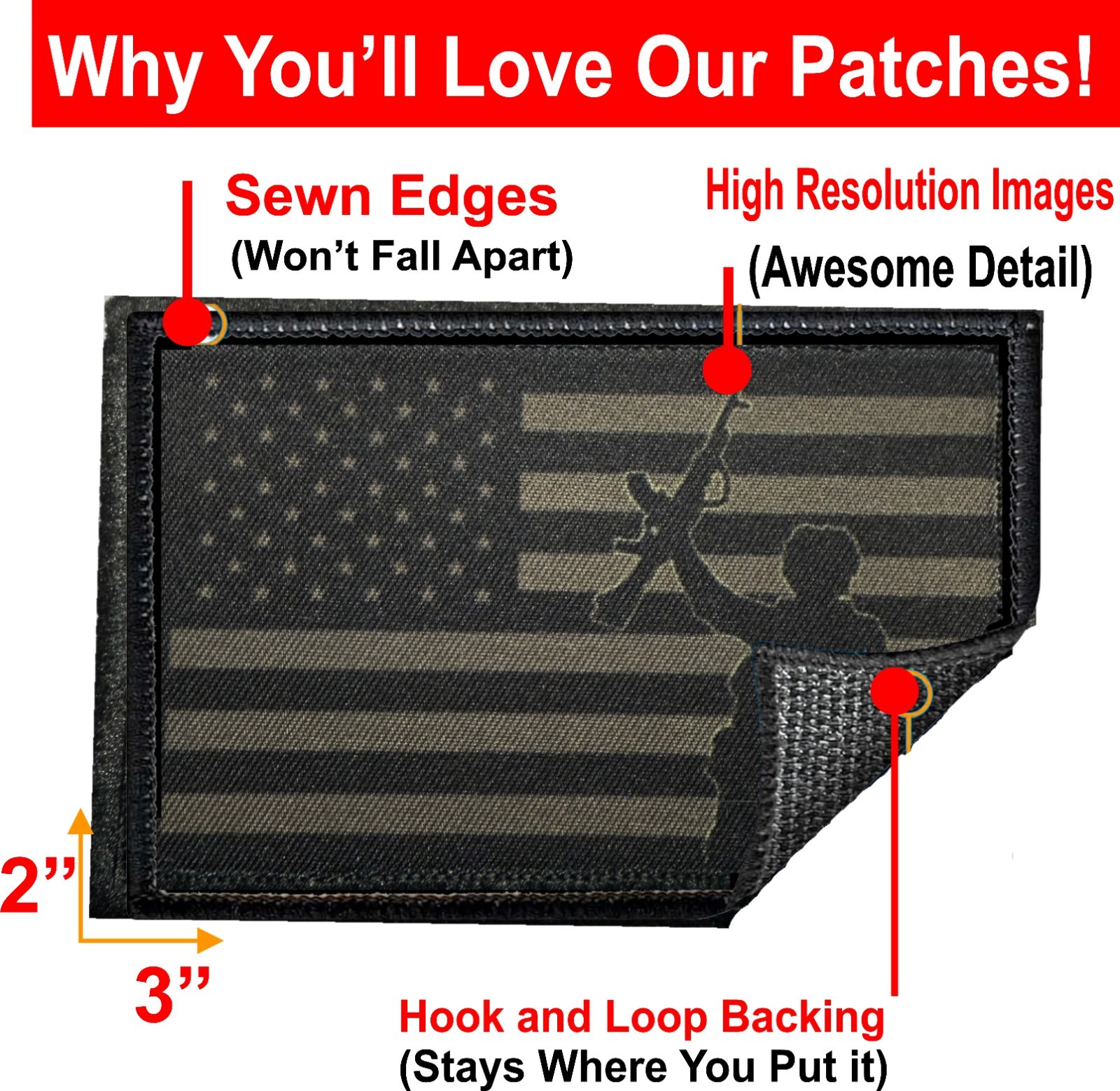 Subdued USA Flag Wolverines Morale Patch Tactical ARMY Hook Military Red Dawn