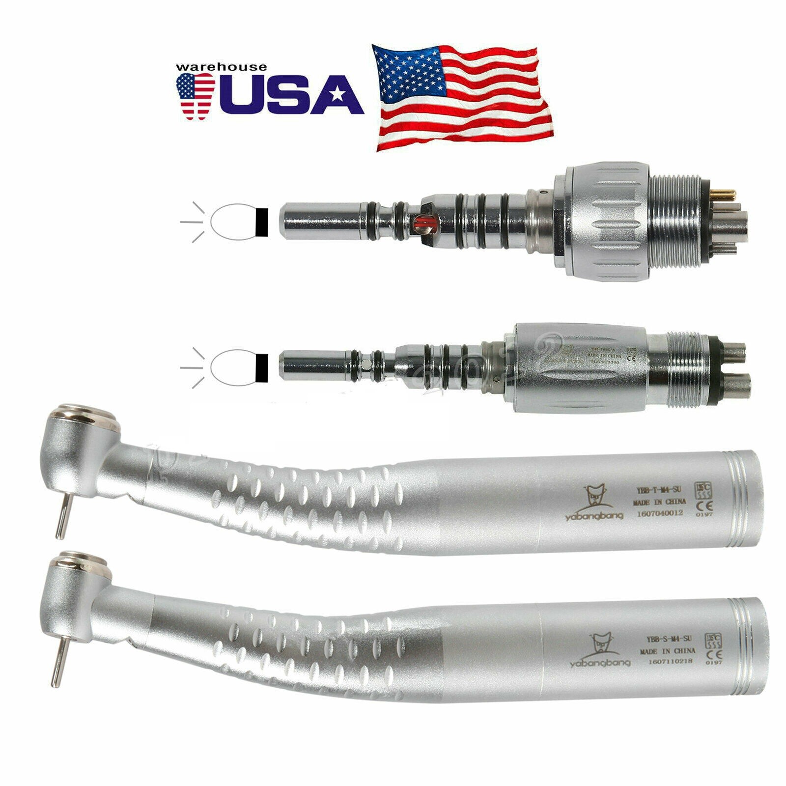 Yabangbang Dental Fiber Optic LED Handpiece High Speed / Quick Coupler 4/6Hole