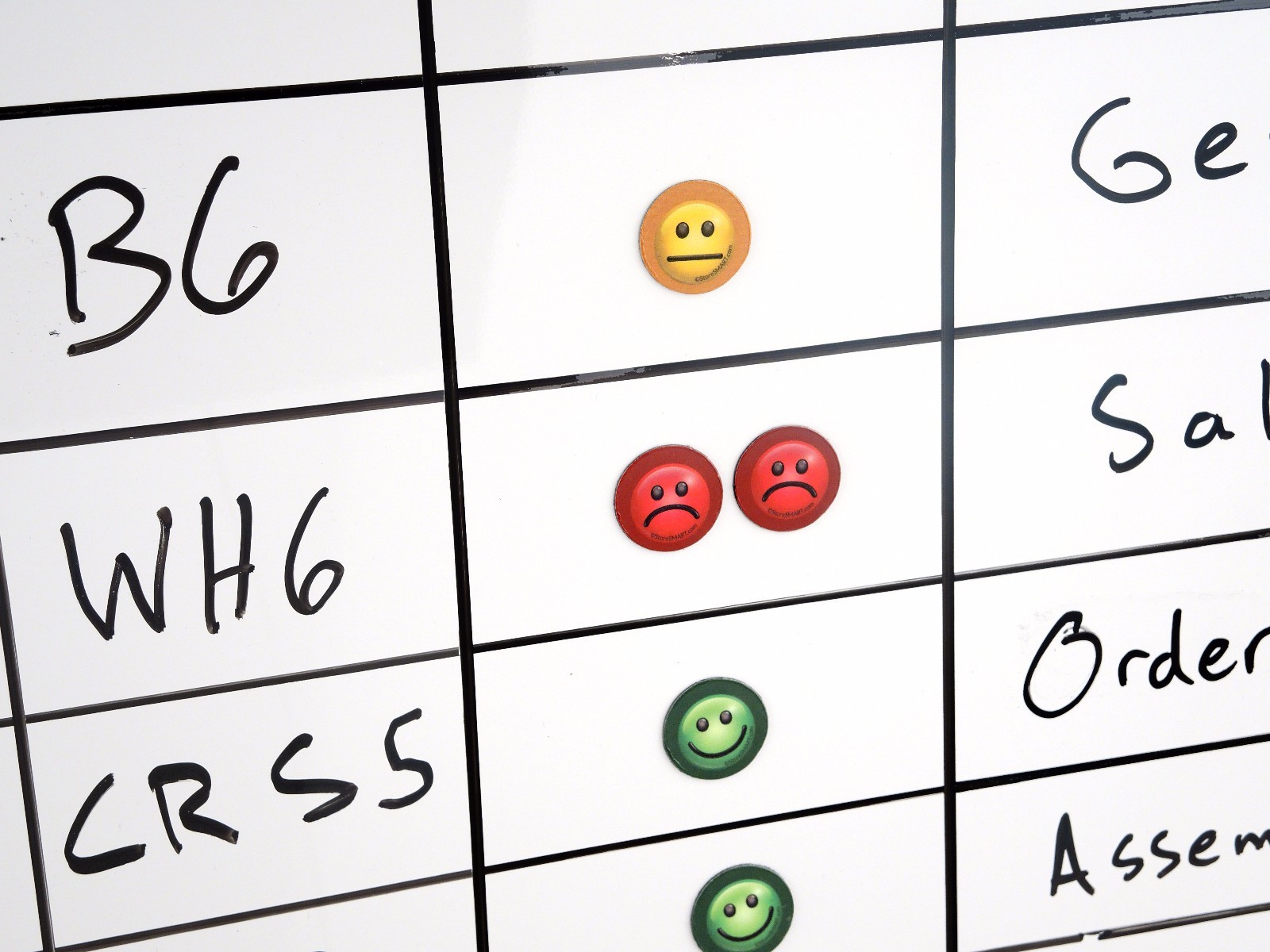 StoreSMART 1" Mood Magnets for Status Visualization - 75Pk - FACE1-VP-75