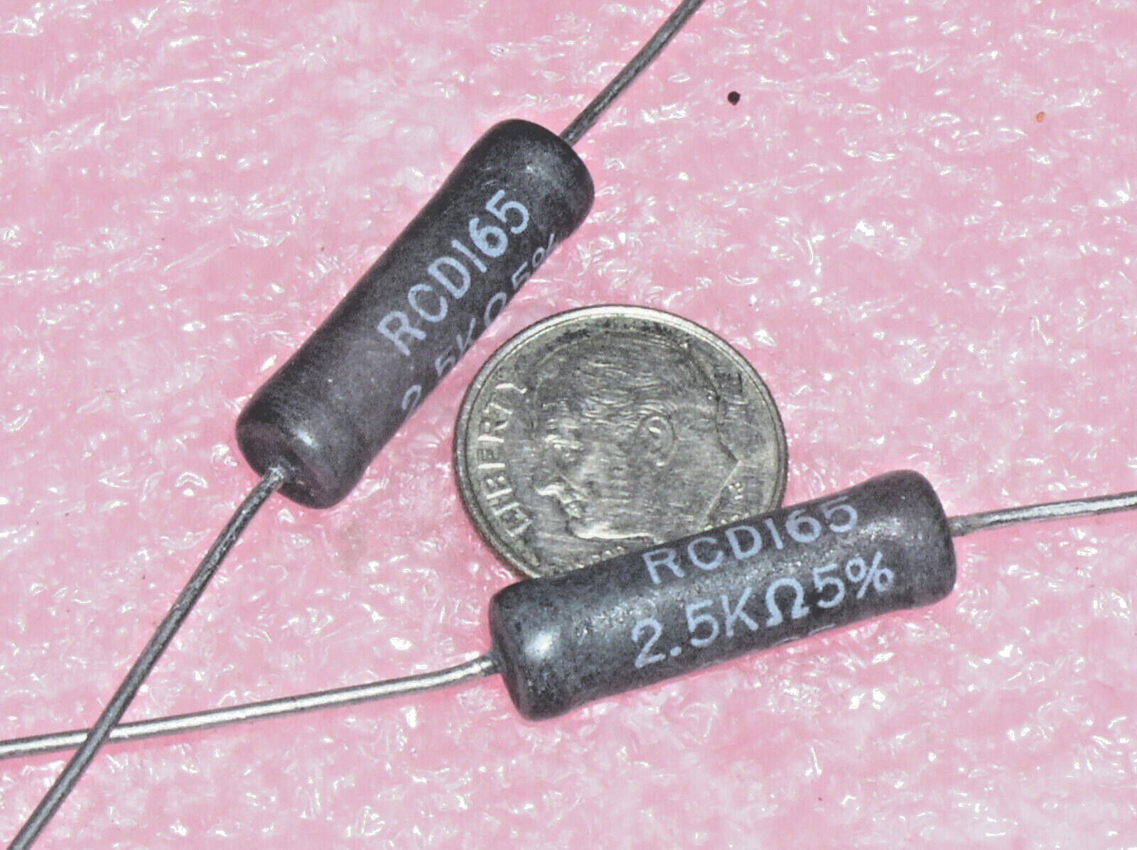 2 RCD 165 R252 2.5K OHM 6W 6 WATT POWER RESISTOR LOAD CERAMIC WIRE WOUND USA