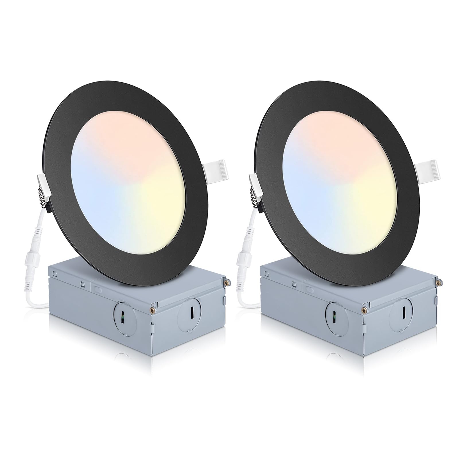 2 Pack Recessed Lighting 4 Inch with Junction Box, 5CCT 4 4INCH, 2P-5CCT