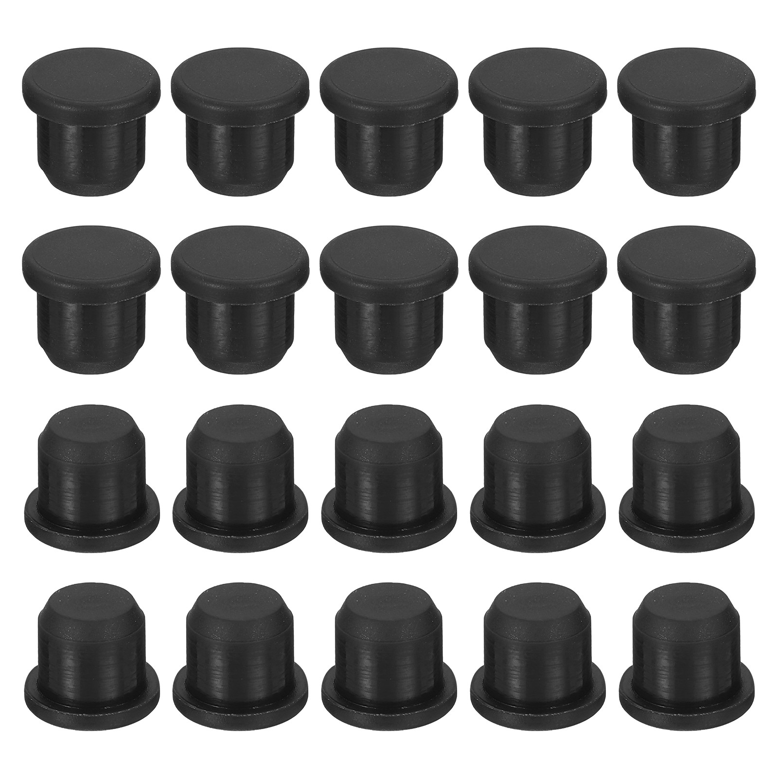 30-Pack Black Rubber Stopper Plugs, 10.5mm Plug Holes for 10mm/0.39-0.39" Hole