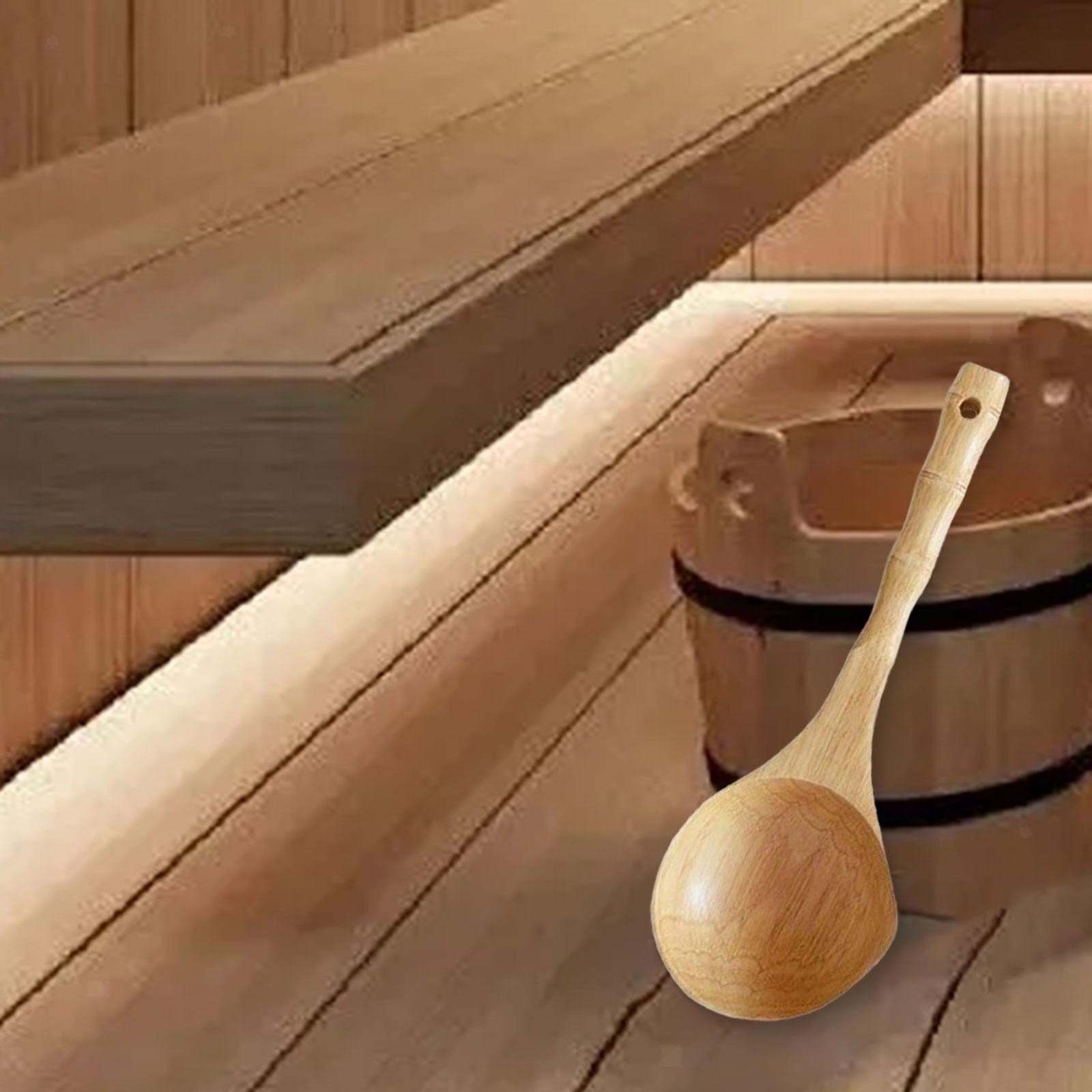 Sauna Ladle Water Dipper with Hanging Hole Smooth with Long Handle Comfortable