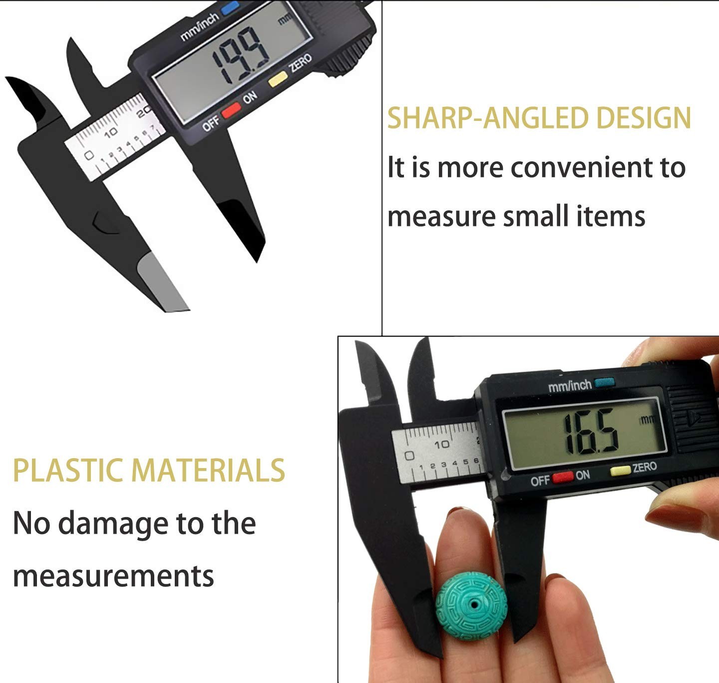 Auto Shutdown Digital Calipers with Large LCD Screen - Includes 2 Batteries