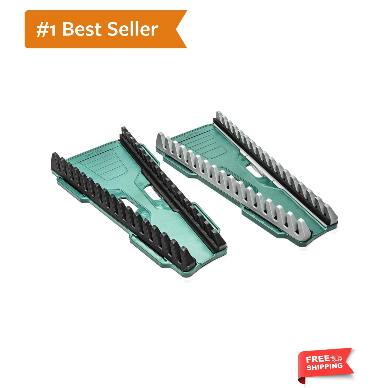 Professional 2-Pack Wrench Racks with Adjustable 16-Slot Design for Mechanics