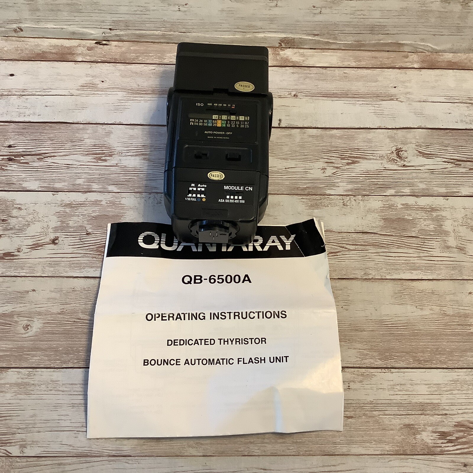 Quantaray Camera Flash Model QB-6500A Shoe Mount Manual