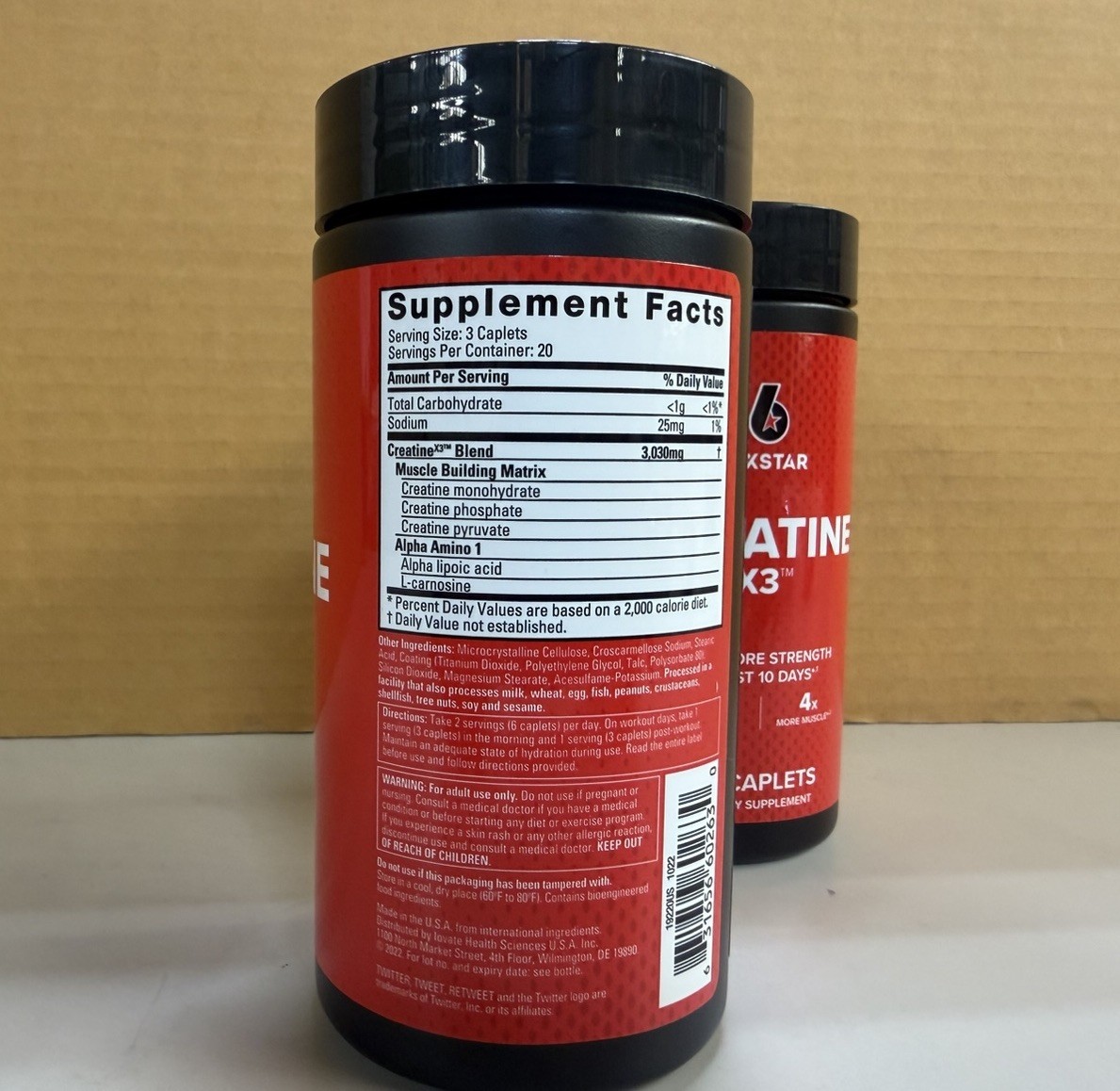Two Pack Creatine X3™, 60 Caplets | Free & Fast Shipping | Expiration: 12/2027