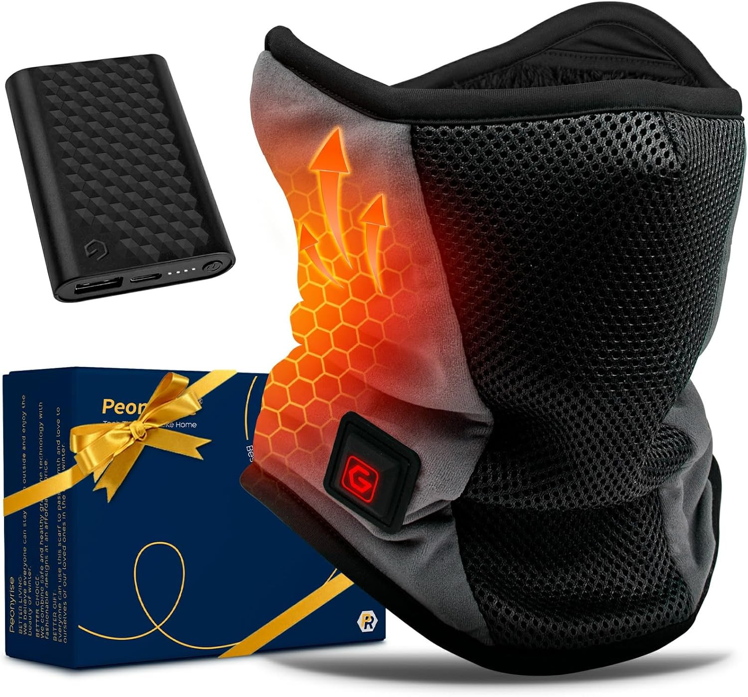 Graphene Heated Balaclava Neck Gaiter Gifts for Men Women Warm Cold Winter Gift