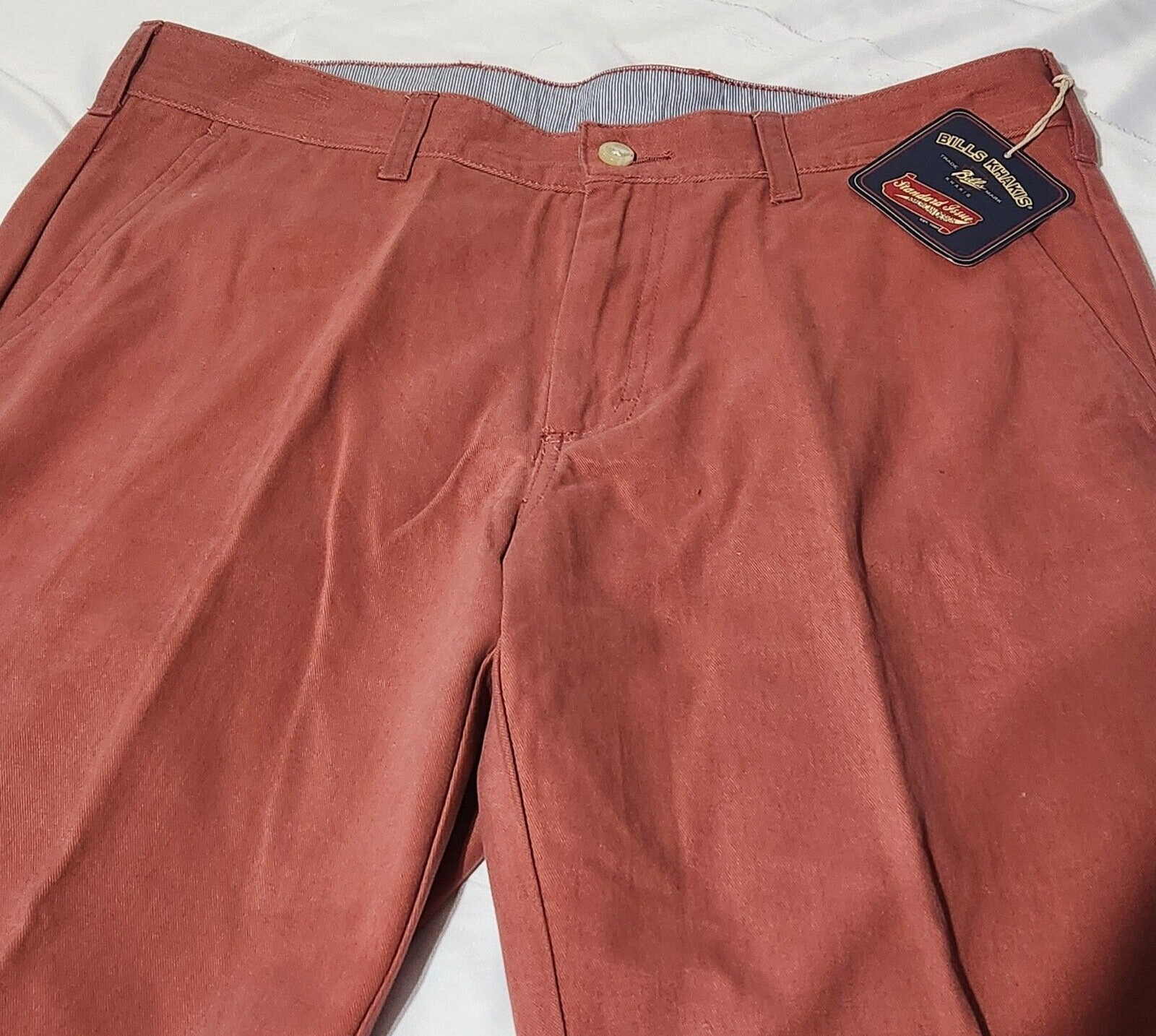 Bills Khakis Pants Weathered Red Parker Slim 33x30 NEW
