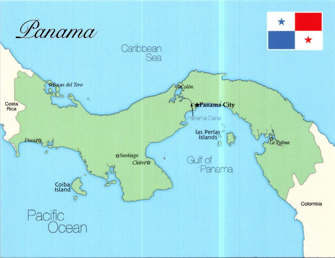 (1050) 8-6-2025 - PICS postcard - Map - Panama (Central America)