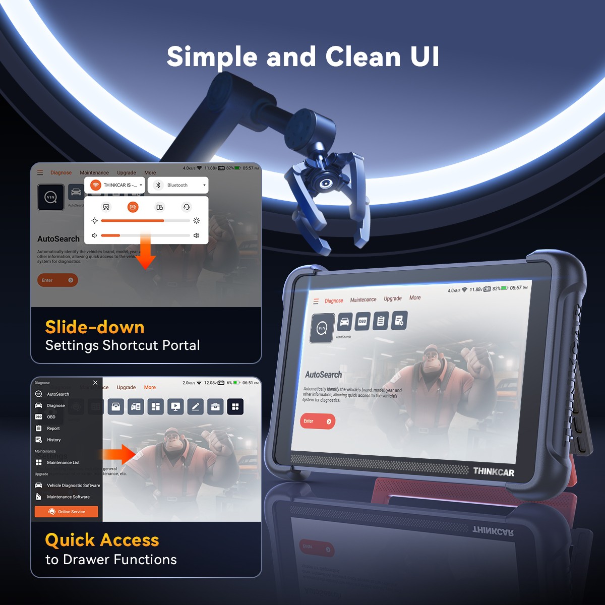 689BT ThinkCar Car Auto Diagnostic Tool OBD2 Scanner Bidirectional E~CU Coding