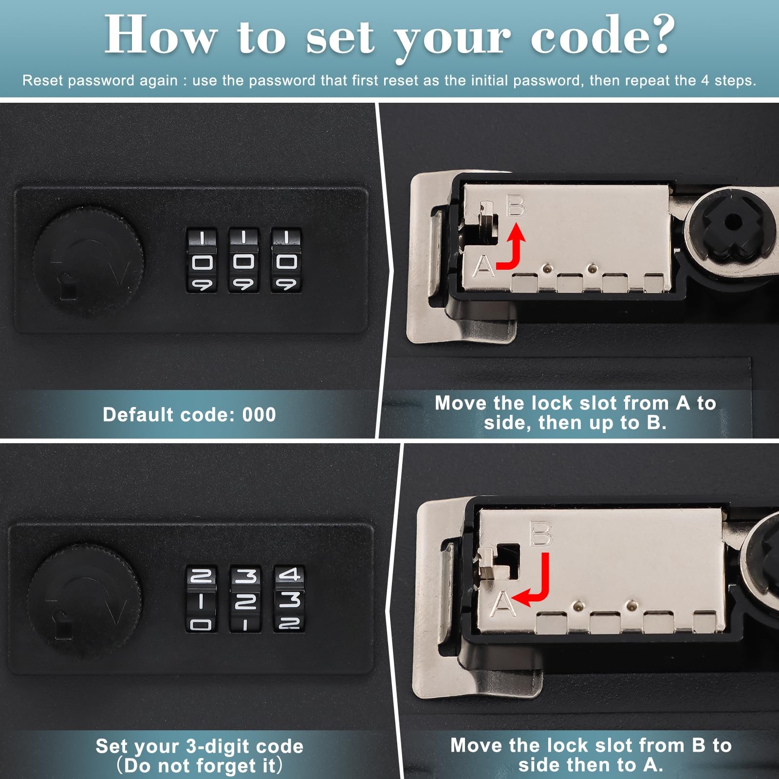 20 Key Storage Lock Box with Code, Key Cabinet Organizer Wall Mount with Comb...