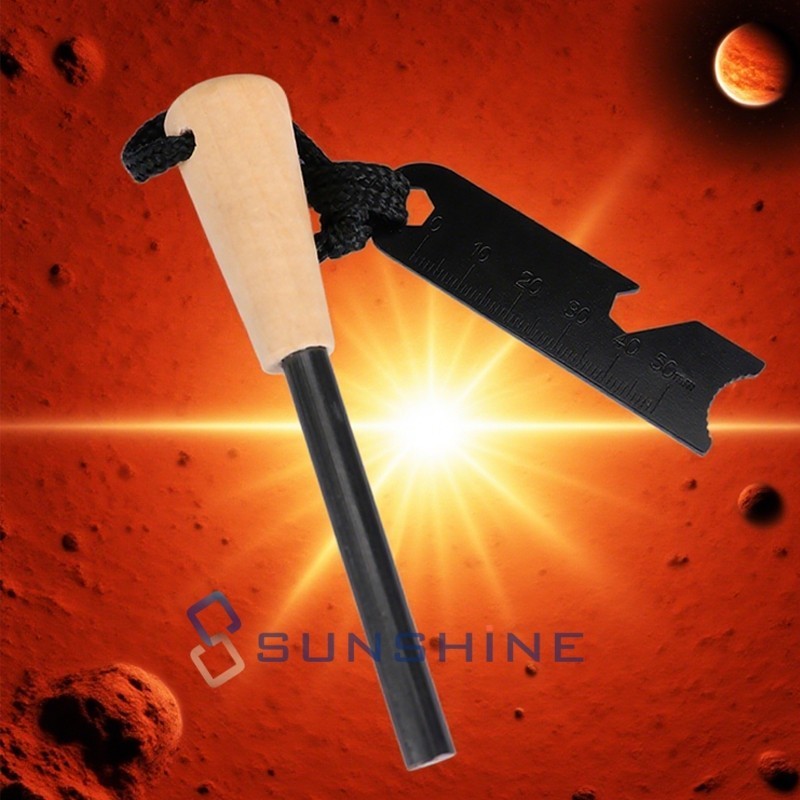 Survival Kit Flint Steel Fire Starter Ferro Rod Striker Camping Outdoor Tool