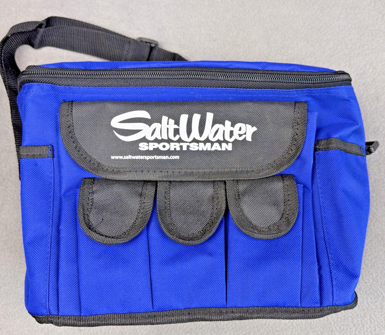 Salt Water Sportsman Blue Nylon Bag Cooler Drink Bait Tackle Bag 6 Pack Bag
