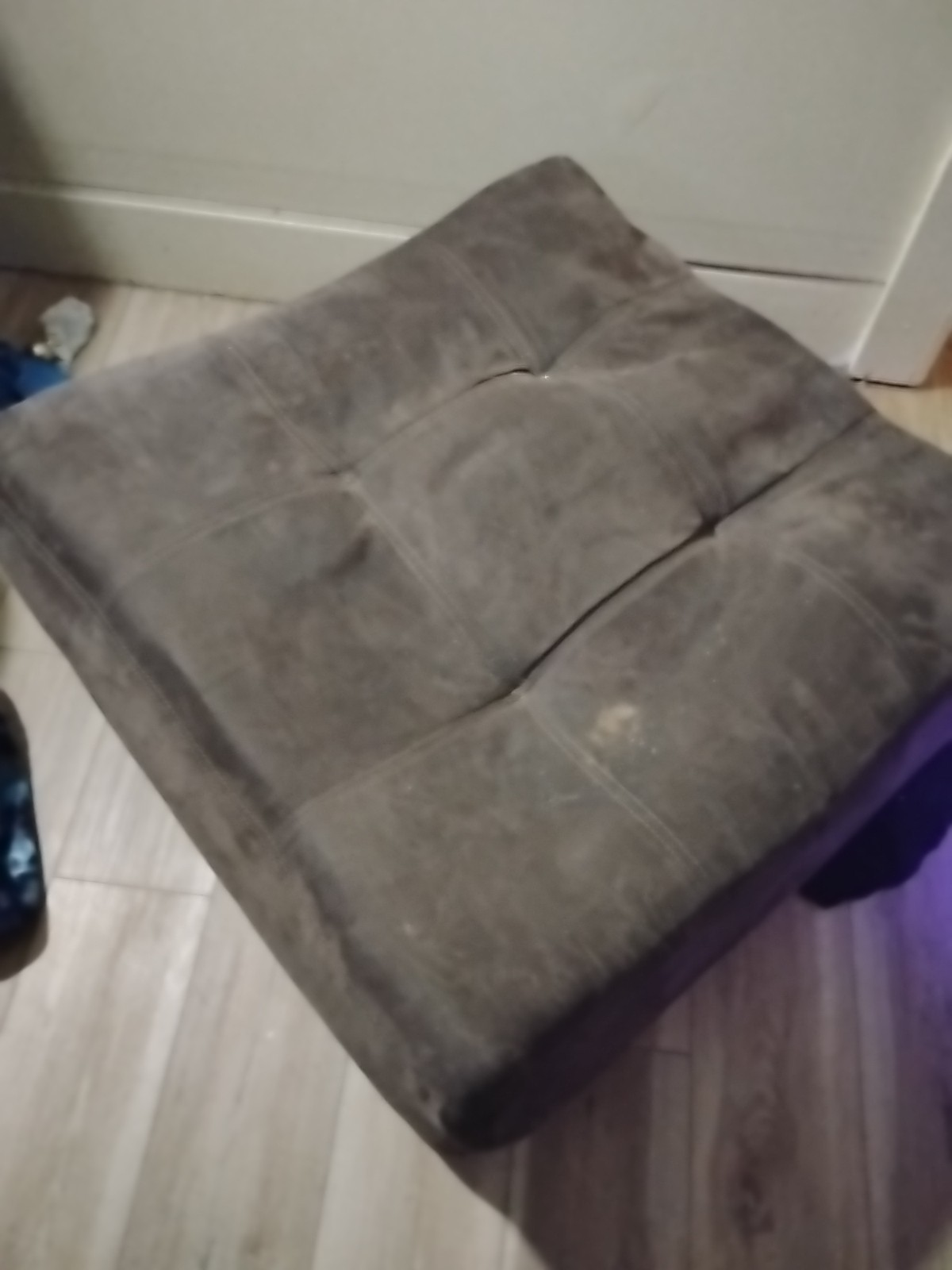 Cheap Ottoman That Is Brown And Looks Very Beautiful Just Has Two Stains