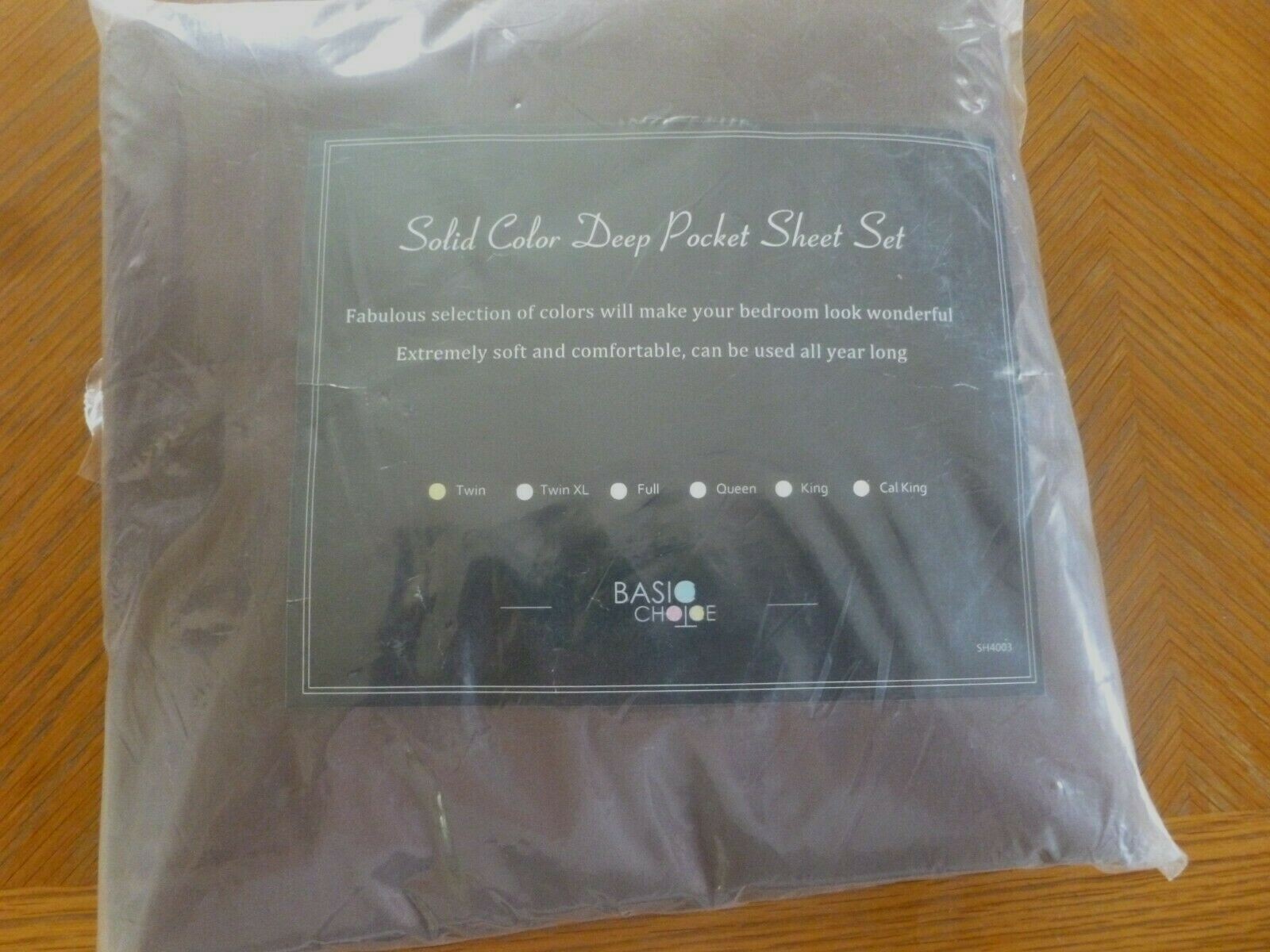 Basic Choice Solid Color(Black)Deep Pocket Twin Sheet Set, Easy Care Microfiber