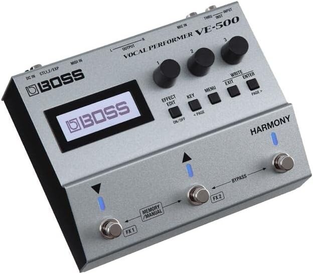 Boss VE-500 Vocal Performer Silver Multi-Effect Vocal Pedal New