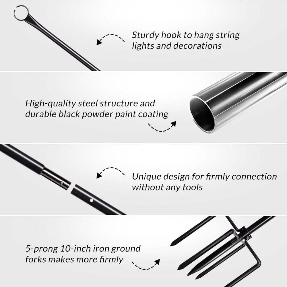 WaLensee 9.4 ft. String Light Poles (2-Pack)