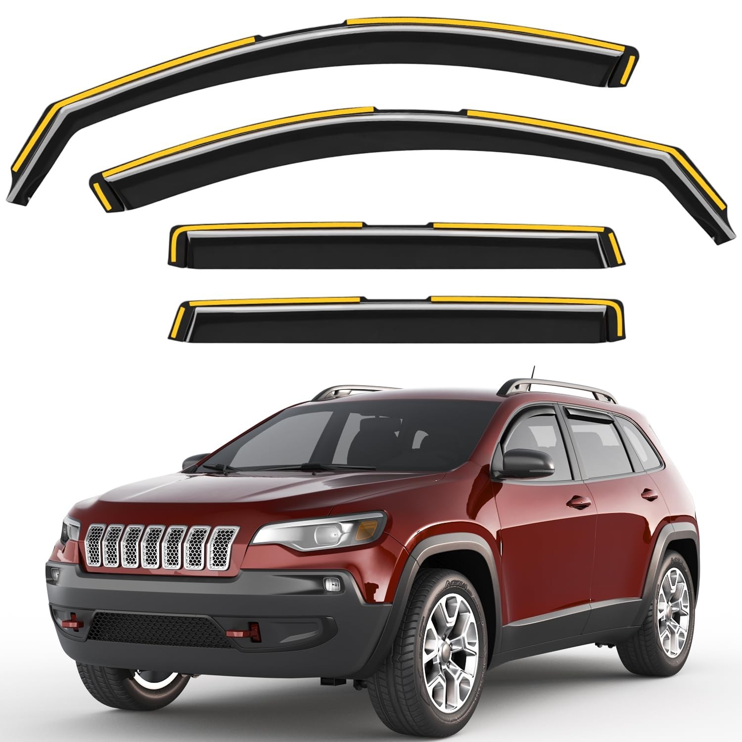 in-Channel Window Rain Guards Fit for Jeep Cherokee 2014-2023, Extra Durable ...
